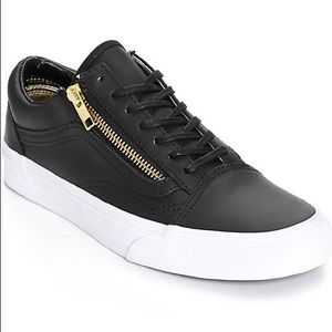 Vans Old Skool Zip Black Leather Shoes